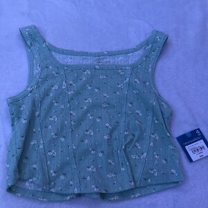 Arizona Jean Green Crop Tank Top